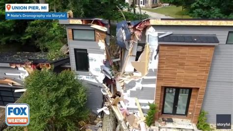 VIDEO: Michigan home torn to shreds by falling trees following .